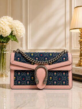 Authentic Gucci Dionysus Blooms GG Supreme Leather Shoulder Bag New